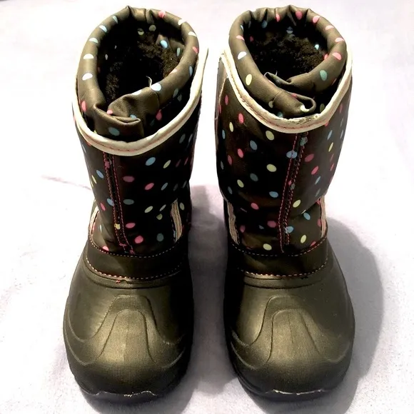 Members Mark Toddler Girls Size 11/12 Light-Up Winter Boots Muti Color Polk Dots