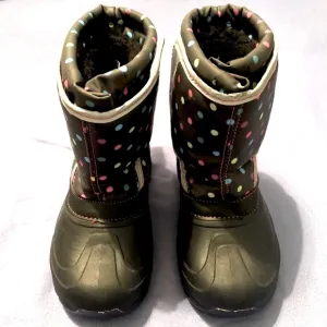 Members Mark Toddler Girls Size 11/12 Light-Up Winter Boots Muti Color Polk Dots
