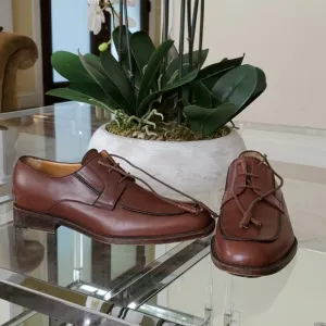MEN'S A. TESTONI BROWN LEATHER SHOES ITALY