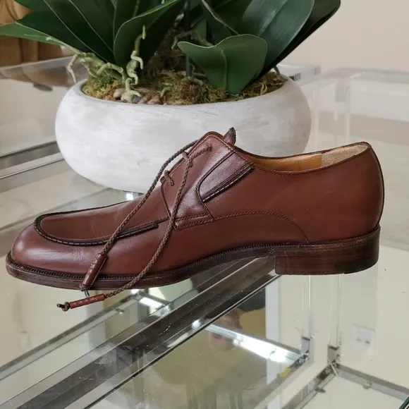 MEN'S A. TESTONI BROWN LEATHER SHOES ITALY