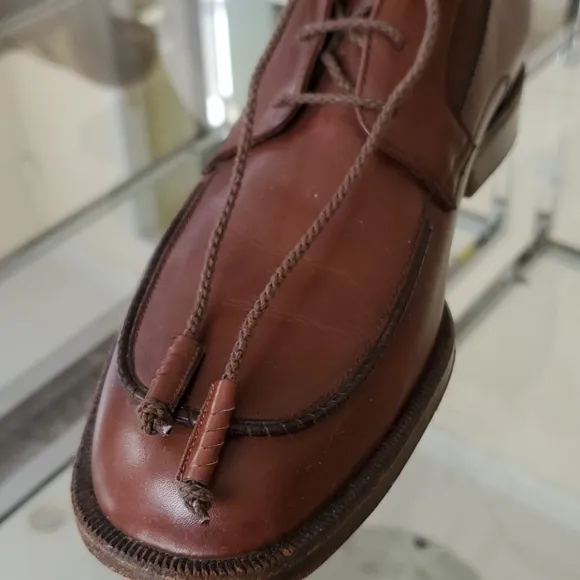 MEN'S A. TESTONI BROWN LEATHER SHOES ITALY