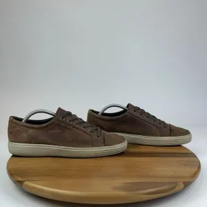 Mens‎ Ecco Soft 7 Brown Leather Lace Up Casual Comfort Sneakers Shoes Size EU 43