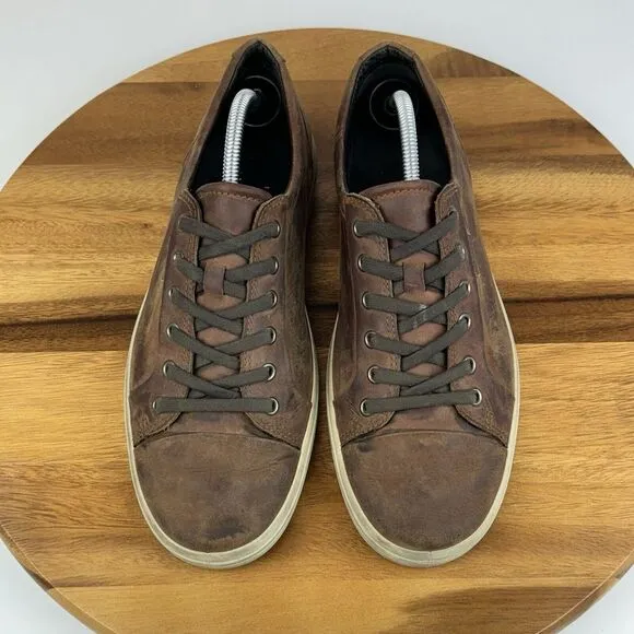 Mens‎ Ecco Soft 7 Brown Leather Lace Up Casual Comfort Sneakers Shoes Size EU 43