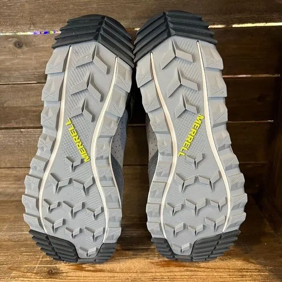 Mens Merrell Wildwood Mid‎ Gray Leather Waterproof Hiking Boots Pick Size 9.5