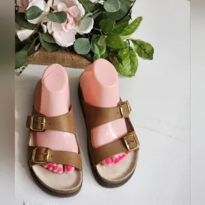 Mephisto Brown Leather Sandals