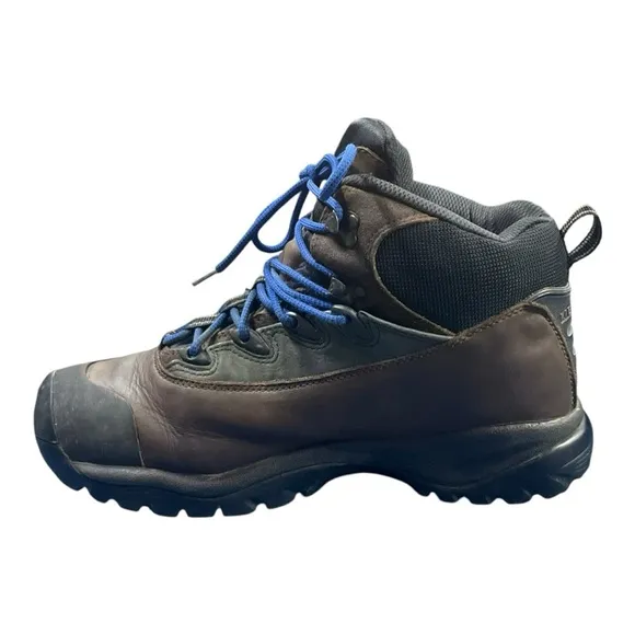 MERRELL M2 Blast Hiking Boots Mens Size 11.5 Brown Blue Laces Waterproof