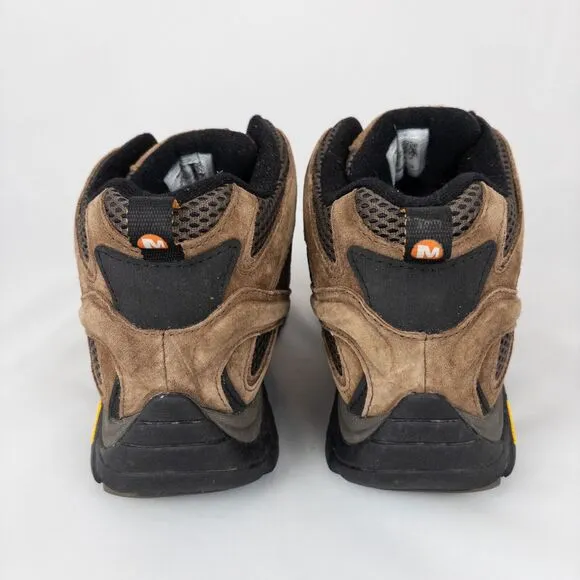 Merrell Mens 7.5 Moab 2 Mid WP Waterproof Earth Brown Hiking Boots J06051