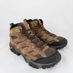 Merrell Mens 7.5 Moab 2 Mid WP Waterproof Earth Brown Hiking Boots J06051