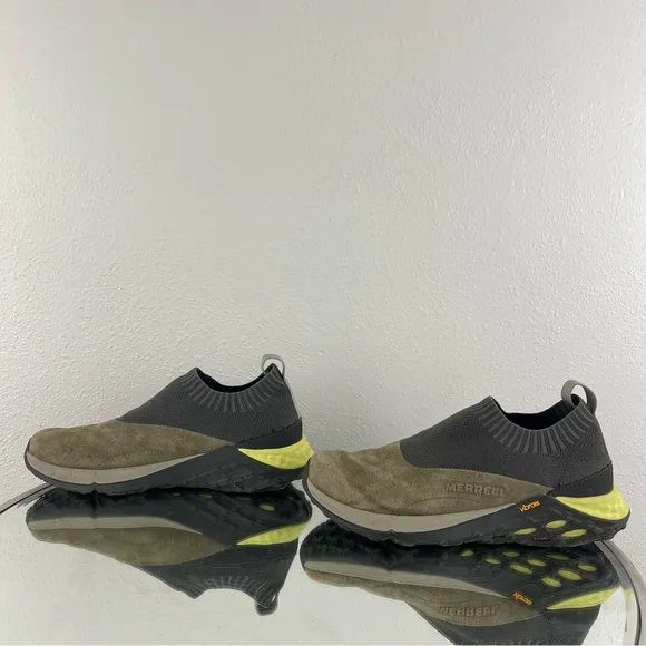 MERRELL Mens Dusty Olive Suede Leather Jungle Moc XX AC  Vibram Slip On Shoes