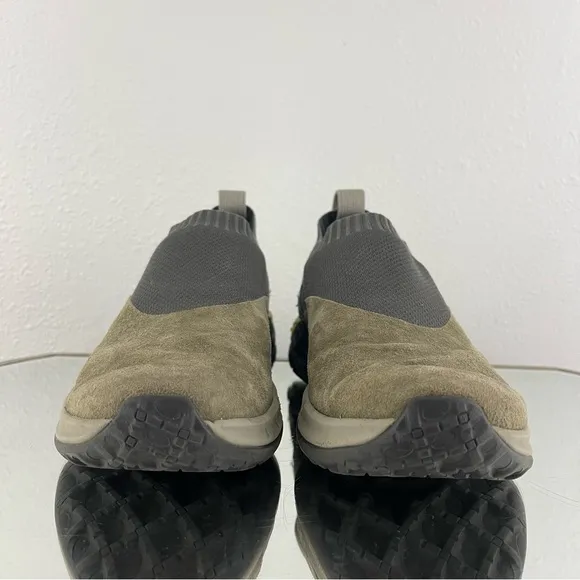MERRELL Mens Dusty Olive Suede Leather Jungle Moc XX AC  Vibram Slip On Shoes