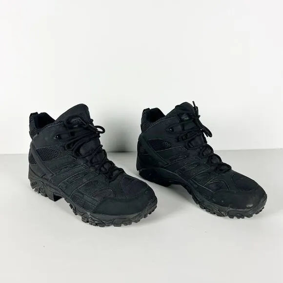 Merrell Men's Moab 2 Mid Waterproof Tactical Boots Black hiking camping Size 12