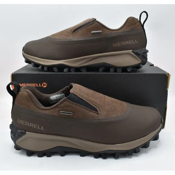 Merrell Mens Size 8 Thermo SnowDrift Moc Shell Earth Waterproof Insulated Shoes