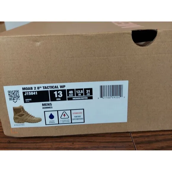 Merrell Moab 2 8&quot; Tactical Waterproof Side-Zip Coyote Boot for Hiking &amp; Hunting