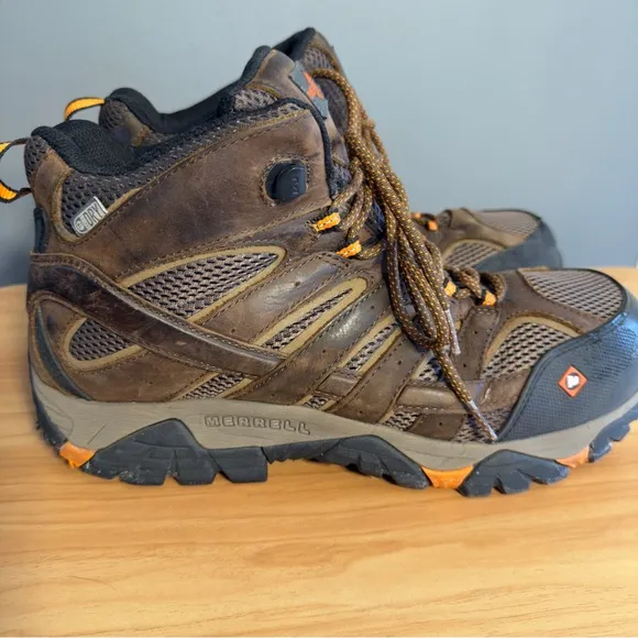 Merrell Moab Vertex Mid Waterproof SR Work Hiking Boots Comp Steel Toe 12 M