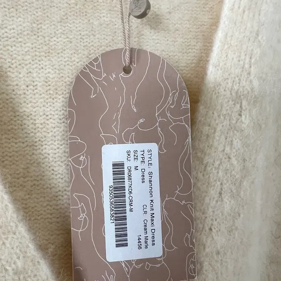 Meshki NEW Shannon Knit Maxi Dress Cream Marle
