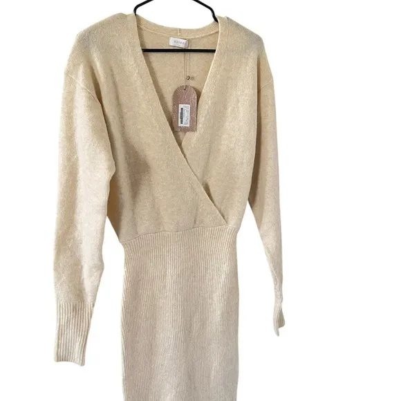 Meshki NEW Shannon Knit Maxi Dress Cream Marle