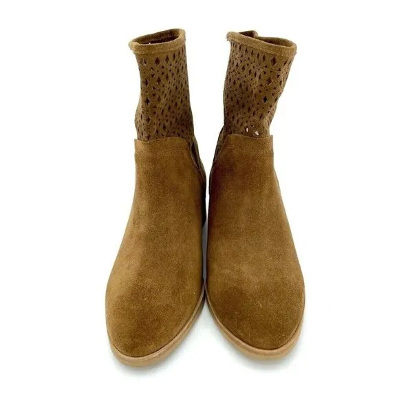 Michael Kors Boots Brown Perforated Suede Leather Ankle Boots NEW SZ 7 New