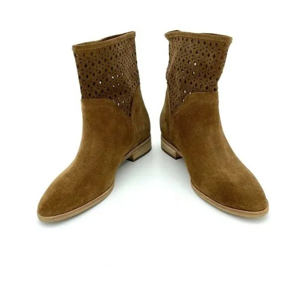 Michael Kors Boots Brown Perforated Suede Leather Ankle Boots NEW SZ 7 New