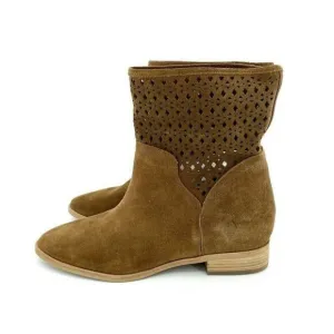 Michael Kors Boots Brown Perforated Suede Leather Ankle Boots NEW SZ 7 New
