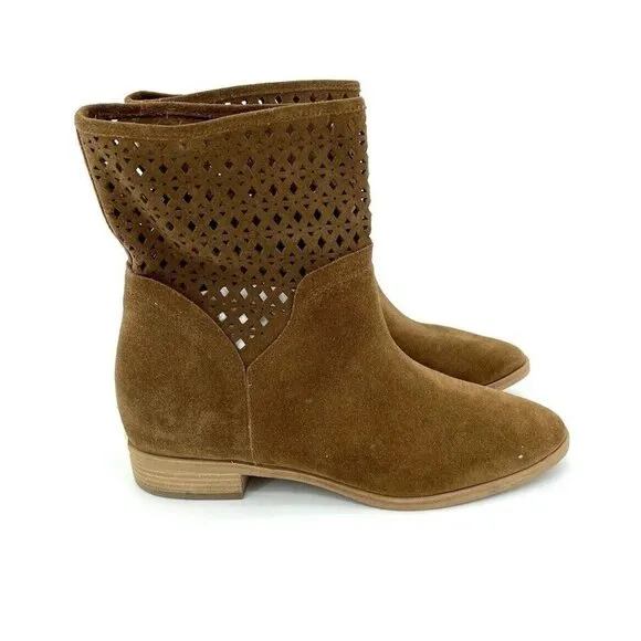 Michael Kors Boots Brown Perforated Suede Leather Ankle Boots NEW SZ 7 New