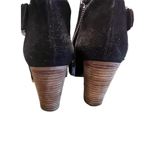 Michael Kors Women's Black Suede Ankle Booties Mid Heel Size 7