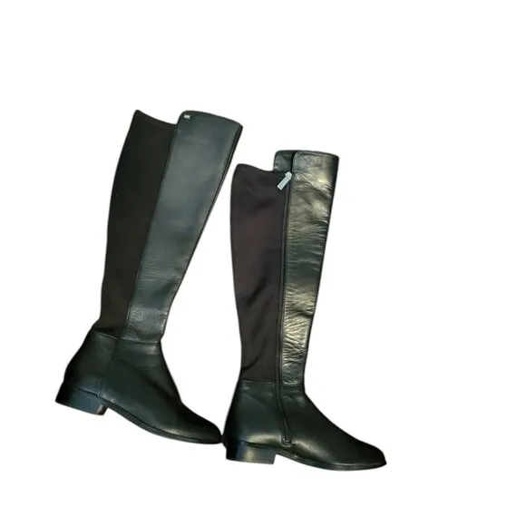 Michael Kors Women's Bromley Flat Black Knee High Riding Boots