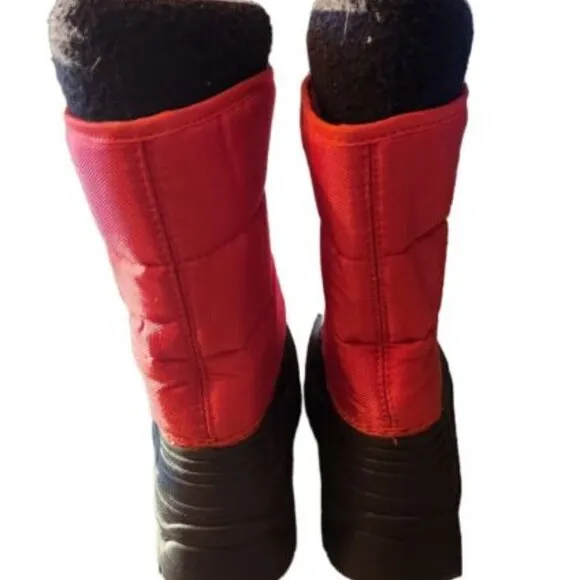 Mini Boden Red Fleece Lined Snow Boots Toddler Size 24 US 7.5 NWOT