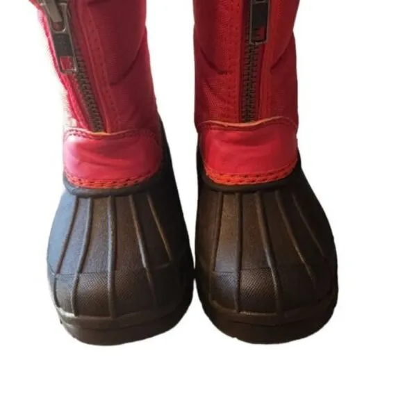 Mini Boden Red Fleece Lined Snow Boots Toddler Size 24 US 7.5 NWOT