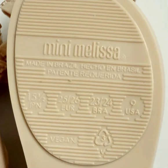 MINI MELISSA NUDE BEIGE ULTRAGIRL SWEET BB BIG GOLD FLOWER BOW JELLY SHOES