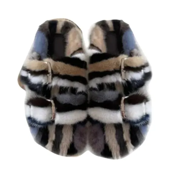 Mink Slide Sandals Shoes - Multi Classic