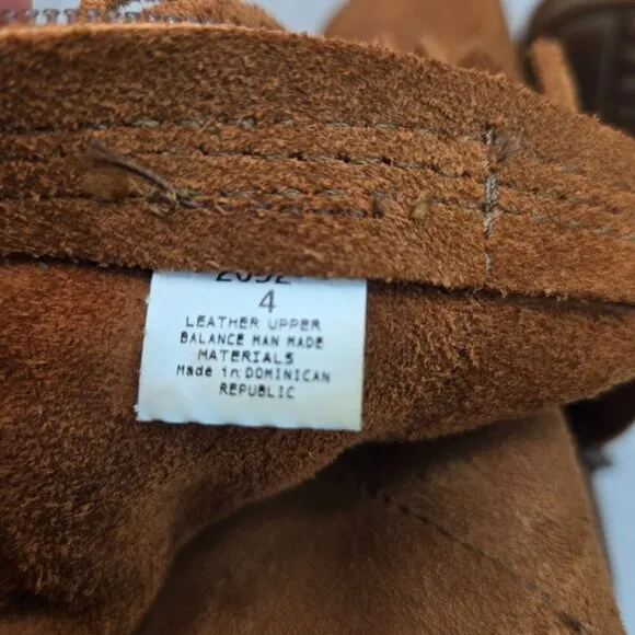 Minnetonka Fringe Boots Girl Sz 4 Chestnut Brown Suede Bohemian Western Moccasin