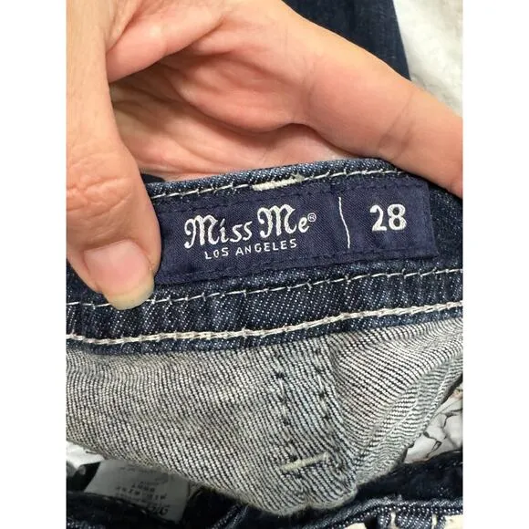 Miss Me Jeans Mid Rise Horse Pocket M3921B Denim Embroidered 28x34 Rare!