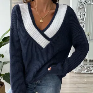Mixed Melody Sweater - Navy