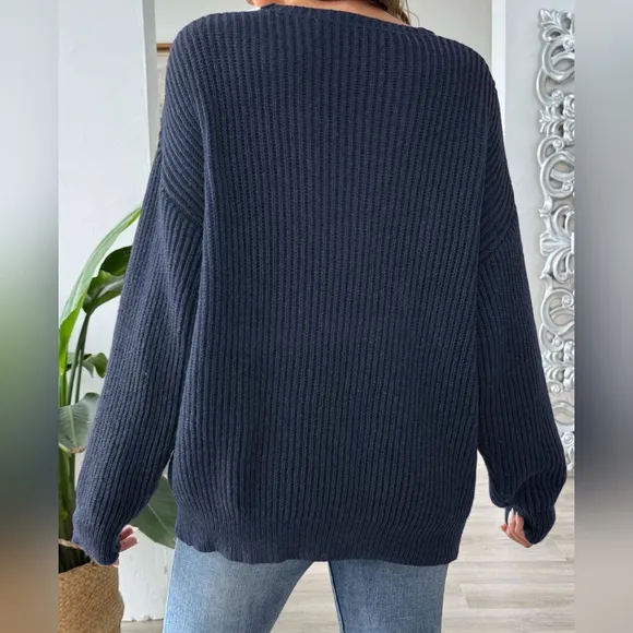 Mixed Melody Sweater - Navy