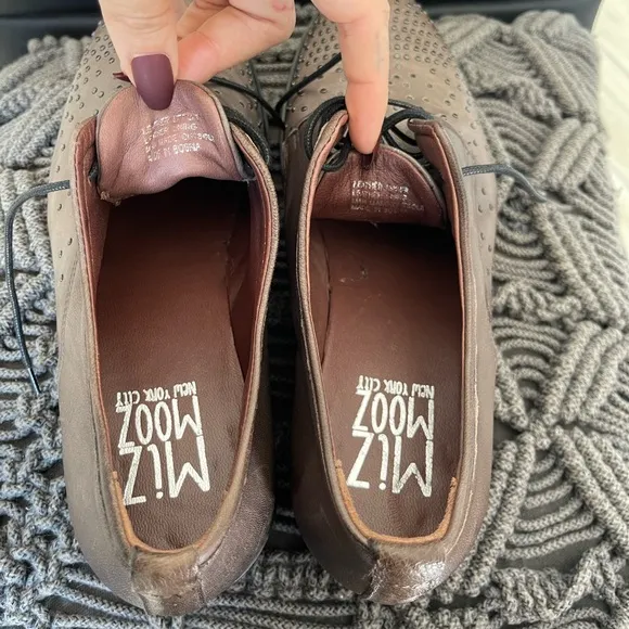 MIZ MOOZ Prose Women’s Oxford Lace Up Studded Shoes Brown EUR 41 US 9.5-10