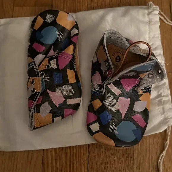 Mon Petit Paper Collage Soft Sole Lace Up Shoe