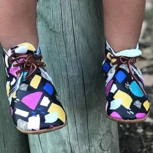 Mon Petit Paper Collage Soft Sole Lace Up Shoe
