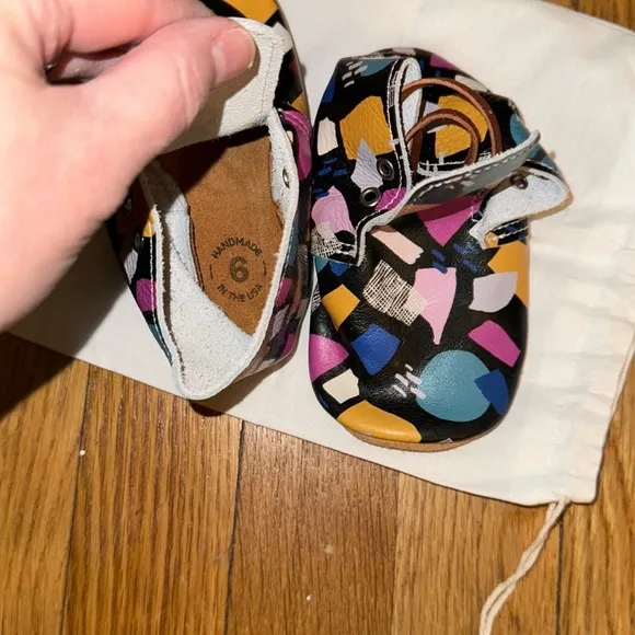 Mon Petit Paper Collage Soft Sole Lace Up Shoe