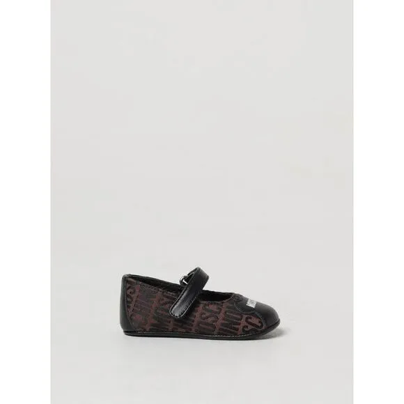 Moschino Baby Mary Jane Shoes with Logo Kids Dark Footwear