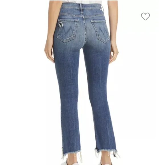 Mother The Insider High Waist Crop Step Chew Hem Jeans (Dancing on Coals)