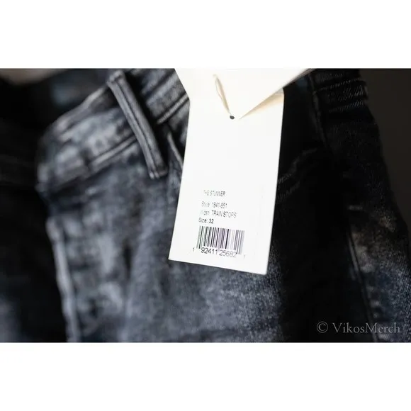 MOTHER The Stunner Ankle Fray Skinny Jeans Train Stops 32