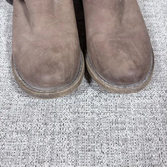Moto Leather Boots Tan Biker Casual Size 36 Made In Italy