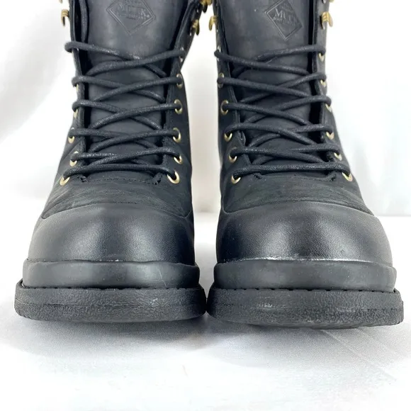 Muck Boot Company Liberty Wedge Boots Oiled Black Leather Waterproof NIB US 6