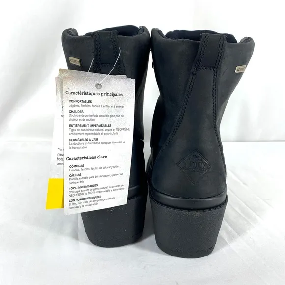 Muck Boot Company Liberty Wedge Boots Oiled Black Leather Waterproof NIB US 6