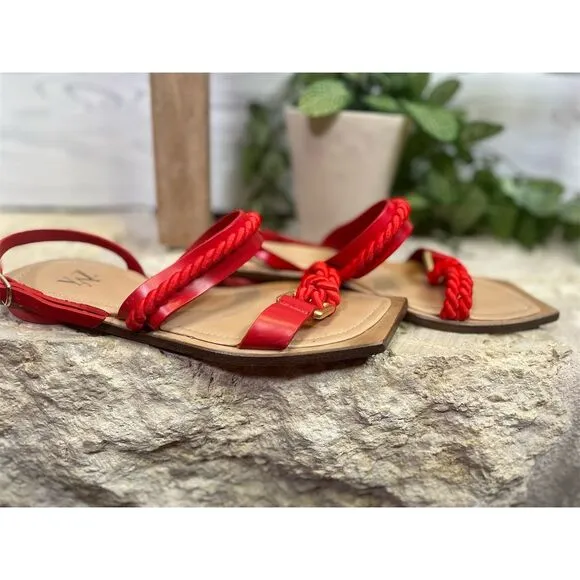 Myyaz handmade London Ephe Red Casual, Sandal, Flat Sandal Size 36 (US 6)