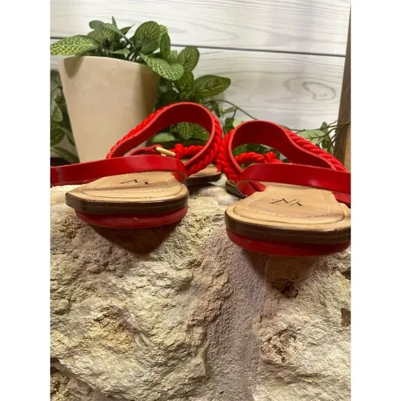 Myyaz handmade London Ephe Red Casual, Sandal, Flat Sandal Size 36 (US 6)