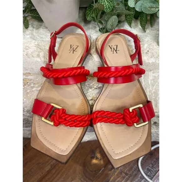 Myyaz handmade London Ephe Red Casual, Sandal, Flat Sandal Size 36 (US 6)