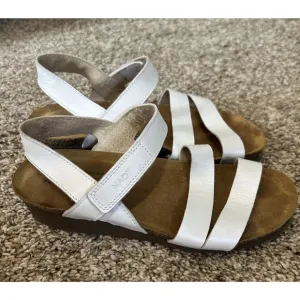 Naot Kayla Slingback White Wedge Sandals Strappy  Size 7, EU 38