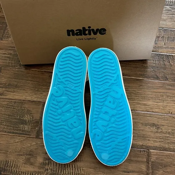 Native Shoes Jefferson Bling Blue Coastal Maria Bling Shell White Size 12