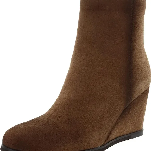 Naturalizer GARNET  Suede Wedge Booties IN Warm Oat Suede